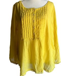 Ralph Lauren Denim & Supply Yellow Bohemian Peasant Top - Size L